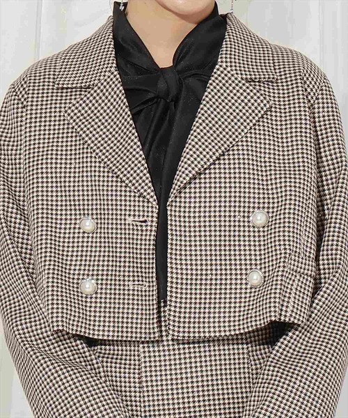 WILLSELECTION（ウィルセレクション）の「ホットフィットショートジャケット（テーラードジャケット・レディース・ブラック/ブラック系その他/オフホワイト・FREE）」の5枚目の写真