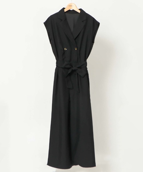 セール】《ウエストマーク×Iライン美》ベルト付きテーラード風