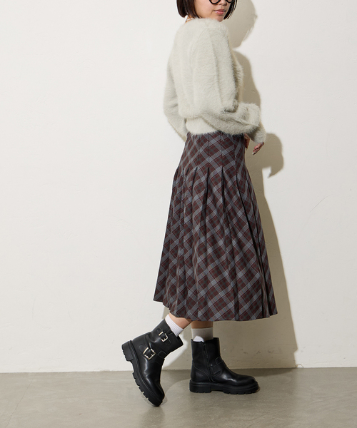 Oriens JOURNAL STANDARD（オリエンス ジャーナルスタンダード）の「チェックプリーツスカート（スカート・レディース・パープル/ピンク系その他・38/36）」の7枚目の写真
