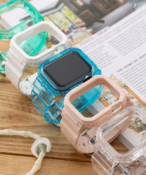 emonique(エモニーク)の「スマートウォッチバンド付きケース Apple Watch バンド【38/40/41/42/44/45mm対応】(デジタル腕時計・レディース・ホワイト/ブラック/ピンク/グリーン/クリアブラック/クリア/クリアブルー/ベビーピンク・38/42)」の14枚目の写真