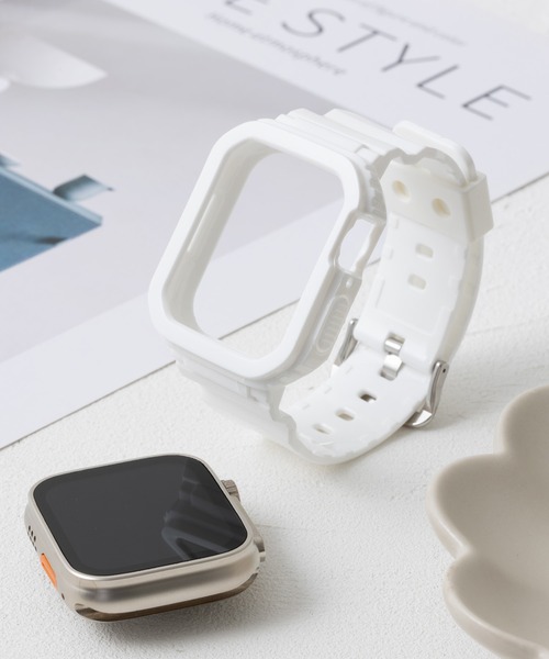 emonique(エモニーク)の「スマートウォッチバンド付きケース Apple Watch バンド【38/40/41/42/44/45mm対応】(デジタル腕時計・レディース・ホワイト/ブラック/ピンク/グリーン/クリアブラック/クリア/クリアブルー/ベビーピンク・38/42)」の10枚目の写真
