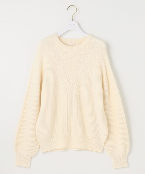 ANY SIS（エニィスィス）の「【洗える】フロントケーブルポイントアンゴラブレンド ニット（ニット/セーター・レディース・アイボリー系/グレー系/ブルー系/ローズ系・2）」の14枚目の写真