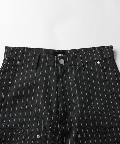 セール】ワイドストレートリベットダブルニーパンツストライプ（その他