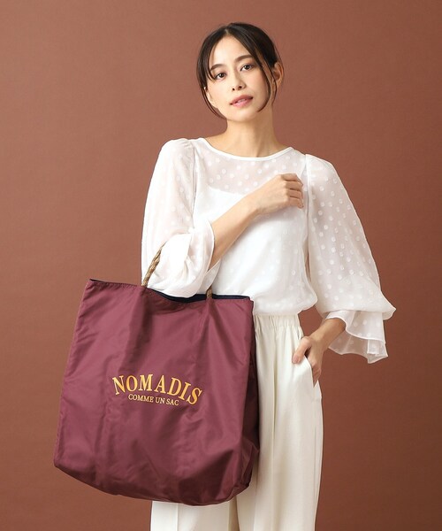 NOMADIS(ノマディス)の「◆NOMADIS(ノマディス)SAC2 ビッグトートバッグ(トートバッグ・レディース・ベージュ/ワインレッド・00)」の3枚目の写真