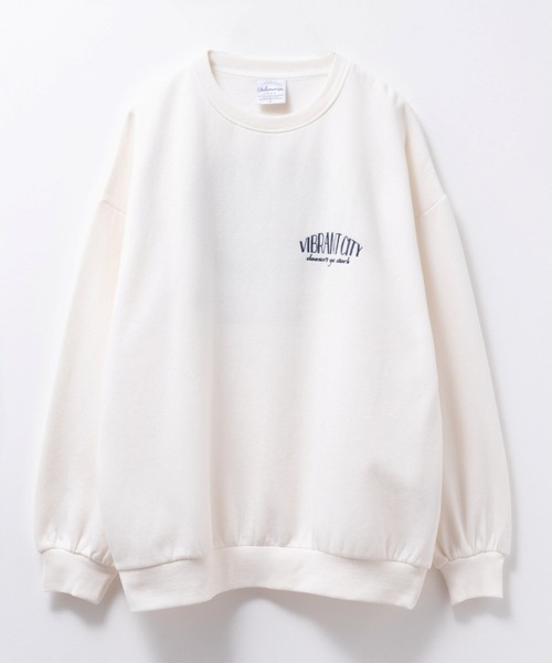 UNDERWRAPS(アンダーラップス)の「UNDERWRAPS サガラビッグロゴ刺繍 裏起毛トレーナー 古着風(スウェット・レディース・アイボリー/杢グレー/チャコールグレー・フリー)」の10枚目の写真