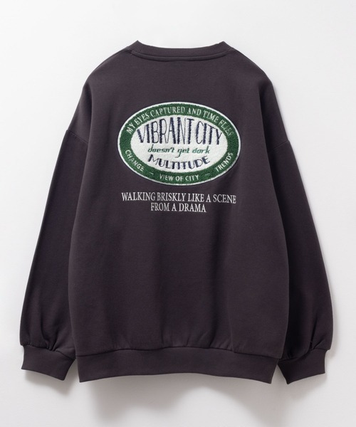 UNDERWRAPS(アンダーラップス)の「UNDERWRAPS サガラビッグロゴ刺繍 裏起毛トレーナー 古着風(スウェット・レディース・アイボリー/杢グレー/チャコールグレー・フリー)」の20枚目の写真
