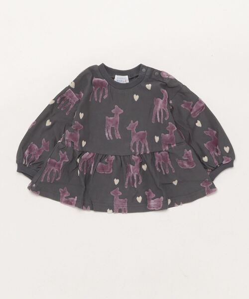 【セール】[ベビー]こじかハートベロアジャカードTシャツ（Tシャツ/カットソー）｜hakka baby（ハッカベビー）