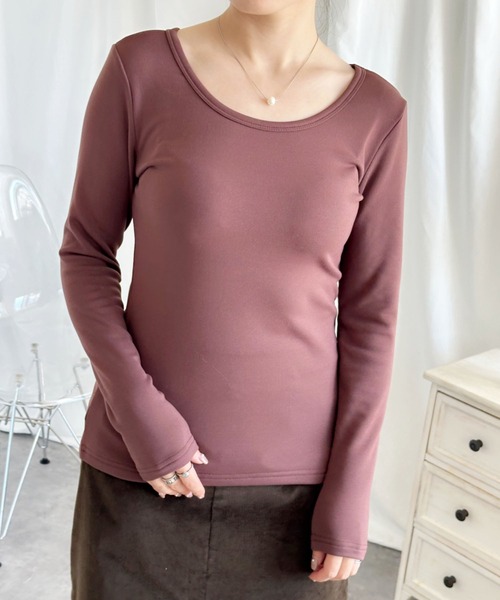 aimoha(アイモハ)の「【Aimoha】Uネック裏起毛インナートップス (AW) (LV)(Tシャツ/カットソー・レディース・ベージュ/ブラウン/ホワイト/ブラック・SMALL/MEDIUM/LARGE/X-LARGE/XX-LARGE)」の14枚目の写真