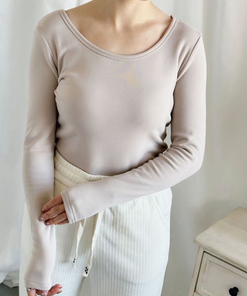 aimoha(アイモハ)の「【Aimoha】Uネック裏起毛インナートップス (AW) (LV)(Tシャツ/カットソー・レディース・ベージュ/ブラウン/ホワイト/ブラック・SMALL/MEDIUM/LARGE/X-LARGE/XX-LARGE)」の22枚目の写真