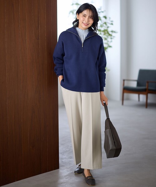 セール】スウェットライクハーフジップニット（ニット/セーター）｜ANY