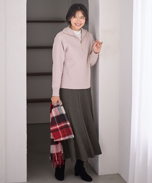 セール】スウェットライクハーフジップニット（ニット/セーター）｜ANY