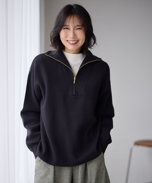 セール】スウェットライクハーフジップニット（ニット/セーター）｜ANY