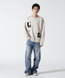 ROYAL FLASH | Guernika/ゲルニカ/Crash Knit sweater (Cell Division) / Beige(ニット/セーター)