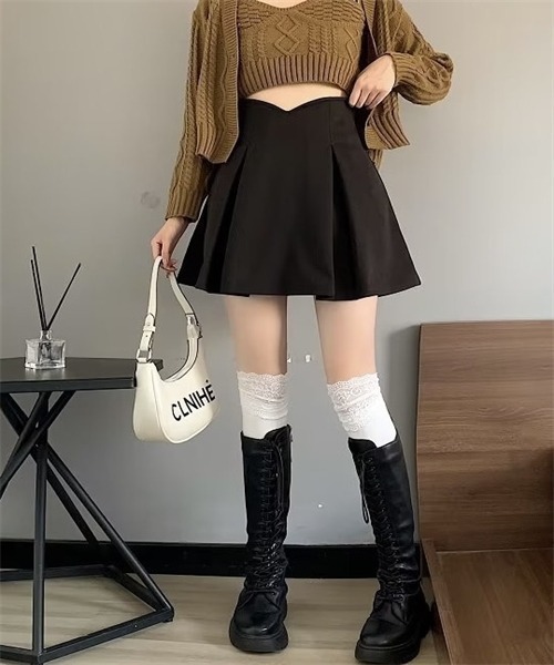 Dream garden（ドリームガーデン）の「ボックスタックハイウエストフレアミニスカート（スカート・レディース・ブラック/ブラウン・S/M/L/XL/2XL/3XL）」の5枚目の写真