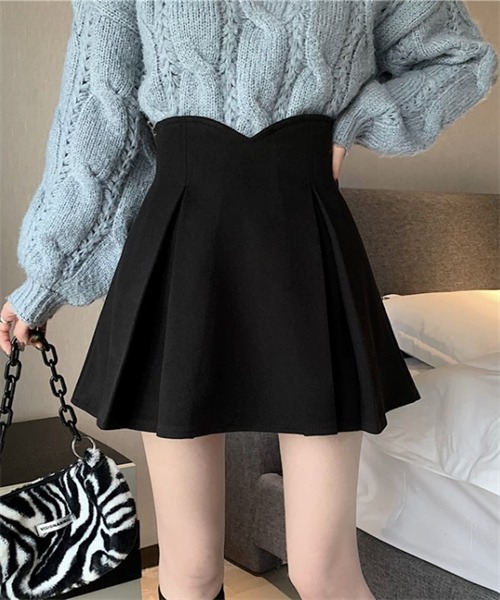 Dream garden（ドリームガーデン）の「ボックスタックハイウエストフレアミニスカート（スカート・レディース・ブラック/ブラウン・S/M/L/XL/2XL/3XL）」の6枚目の写真