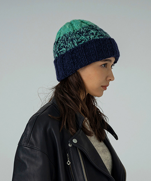 SUBLIME(サブライム)の「SUBLiME/サブライム HAND KNIT FISHERMAN WT(ニットキャップ/ビーニー・メンズ・ブラック/ネイビー/マスタード・FREE)」の2枚目の写真