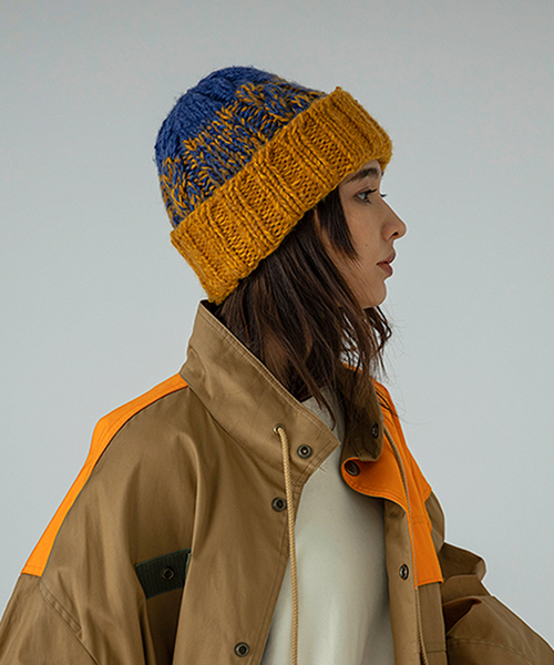SUBLIME(サブライム)の「SUBLiME/サブライム HAND KNIT FISHERMAN WT(ニットキャップ/ビーニー・メンズ・ブラック/ネイビー/マスタード・FREE)」の3枚目の写真