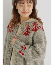TSUHARU by Samansa Mos2 | 【ペルーニット】ジャカードニットカーディガン(カーディガン/ボレロ)