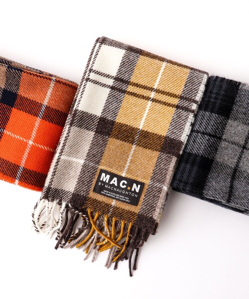 NOLLEY’S（ノーリーズ）の「【MAC.N/マックエヌ】Lambswool Scarf Check 30（マフラー・メンズ・ブルー系その他6/グレー系その他/イエロー系その他/オレンジ系その他/レッド系その他・FREE）」の4枚目の写真