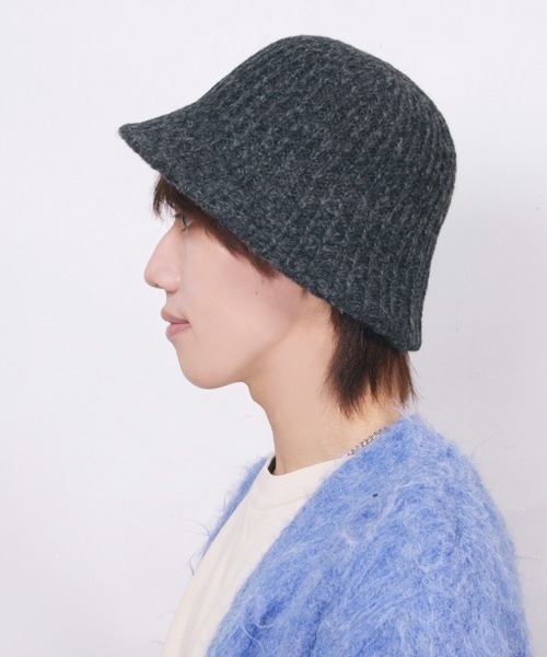 polcadot(ポルカドット)の「サーモニットハット(ハット・レディース・ブラウン/チャコールグレー/アイボリー・FREE)」の6枚目の写真