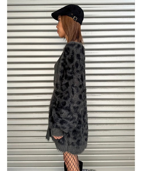 EGOIST(エゴイスト)の「レオパード柄シャギーニットカーディガン(カーディガン/ボレロ・レディース・ベージュ/グレー・FREE)」の7枚目の写真