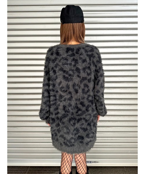 EGOIST(エゴイスト)の「レオパード柄シャギーニットカーディガン(カーディガン/ボレロ・レディース・ベージュ/グレー・FREE)」の8枚目の写真