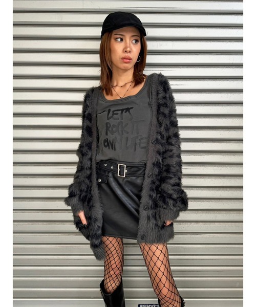 EGOIST(エゴイスト)の「レオパード柄シャギーニットカーディガン(カーディガン/ボレロ・レディース・ベージュ/グレー・FREE)」の12枚目の写真