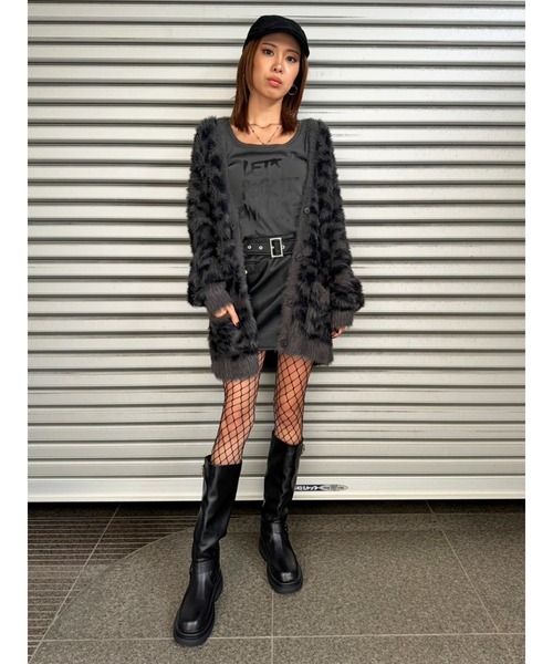 EGOIST(エゴイスト)の「レオパード柄シャギーニットカーディガン(カーディガン/ボレロ・レディース・ベージュ/グレー・FREE)」の14枚目の写真