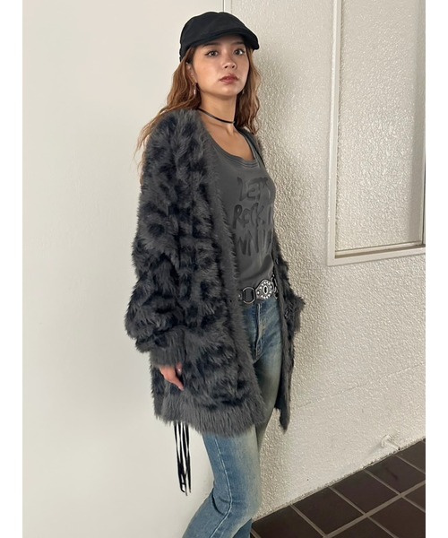 EGOIST(エゴイスト)の「レオパード柄シャギーニットカーディガン(カーディガン/ボレロ・レディース・ベージュ/グレー・FREE)」の15枚目の写真