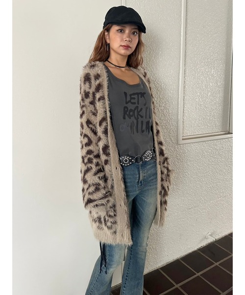 EGOIST(エゴイスト)の「レオパード柄シャギーニットカーディガン(カーディガン/ボレロ・レディース・ベージュ/グレー・FREE)」の18枚目の写真