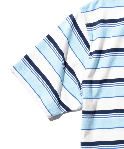 BEAMS PLUS(ビームスプラス)の「マルチ ストライプ ポケット Tシャツ(Tシャツ/カットソー・メンズ・オフホワイト/レッド/サックスブルー/パープル・M/L/XL/S)」の13枚目の写真
