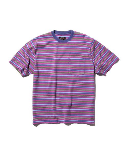 BEAMS PLUS(ビームスプラス)の「マルチ ストライプ ポケット Tシャツ(Tシャツ/カットソー・メンズ・オフホワイト/レッド/サックスブルー/パープル・M/L/XL/S)」の18枚目の写真
