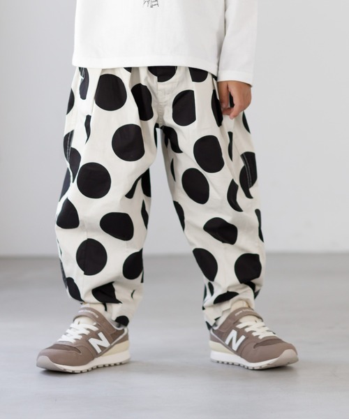 MAKE YOUR DAY(メイクユアデイ)の「ドットと無地のバルーンパンツ■80~140cm(その他パンツ・キッズ・ベージュ/イエロー/オリーブ・80/90/100/110/120/130/140)」の4枚目の写真