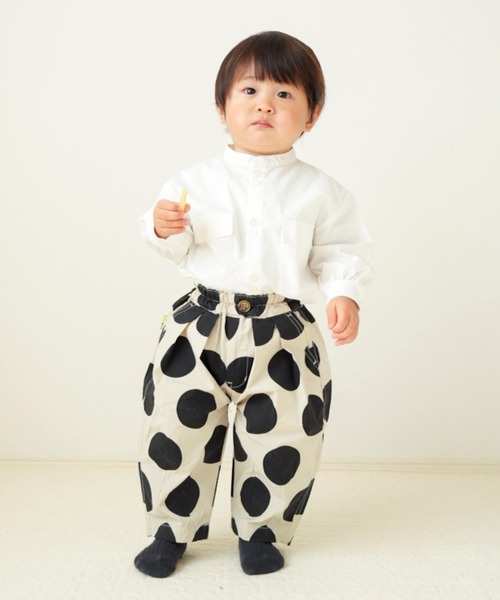 MAKE YOUR DAY(メイクユアデイ)の「ドットと無地のバルーンパンツ■80~140cm(その他パンツ・キッズ・ベージュ/イエロー/オリーブ・80/90/100/110/120/130/140)」の19枚目の写真