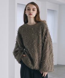 Spielio | 【Spielio】Mohair-like fringe design knit/モヘアライクフリンジデザインニット(ニット/セーター)