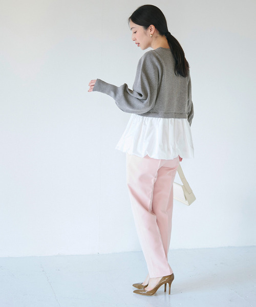 coca(coca)(コカ)の「【WEB限定セール】ドッキングニットトップス(ニット/セーター・レディース・グレー/ネイビー・M/L)」の6枚目の写真