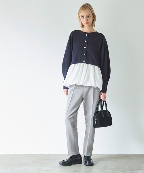 coca(coca)(コカ)の「【WEB限定セール】ドッキングニットトップス(ニット/セーター・レディース・グレー/ネイビー・M/L)」の8枚目の写真