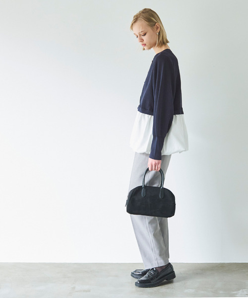 coca(coca)(コカ)の「【WEB限定セール】ドッキングニットトップス(ニット/セーター・レディース・グレー/ネイビー・M/L)」の10枚目の写真