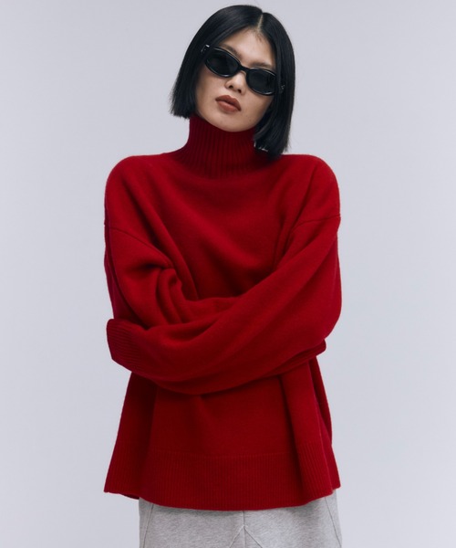 JOSE MOON(ジョゼムーン)の「WOOL TURTLE KNIT/ウールタートルニット(ニット/セーター・レディース・レッド/ホワイト/ブラック/グレー/ピンク・FREE)」の5枚目の写真