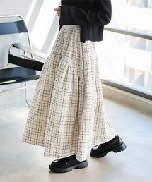 [ 低身長向けサイズ ] ツイードティアードスカート