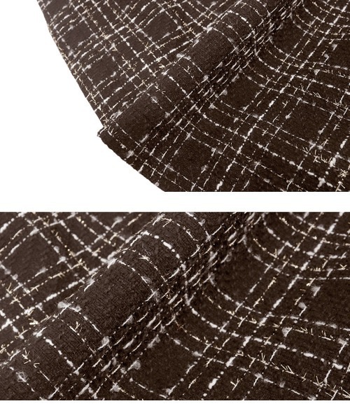 Petitle（プチレ）の「[ 低身長向けサイズ ] ツイードティアードスカート（スカート・レディース・ブラウン/ブラック/アイボリー・PM）」の18枚目の写真