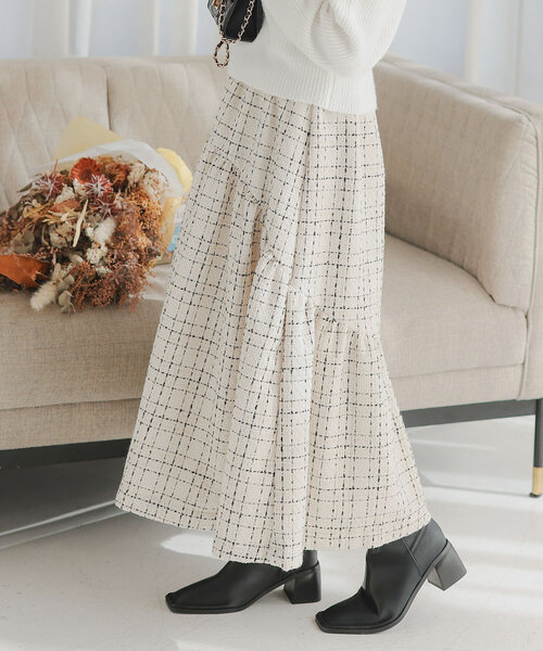 低身長向けサイズ ] ツイードティアードスカート（スカート）｜Petitle