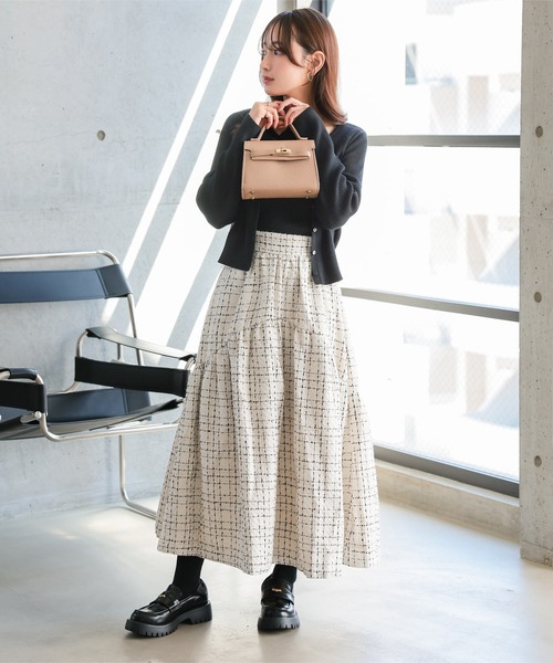 低身長向けサイズ ] ツイードティアードスカート（スカート）｜Petitle