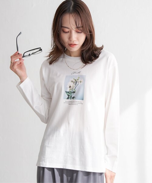 ikka（イッカ）の「ロゴフォトプリントロンT（Tシャツ/カットソー・レディース・オフホワイト/ホワイト/ブラック/チャコールグレー・M/L/S）」の17枚目の写真