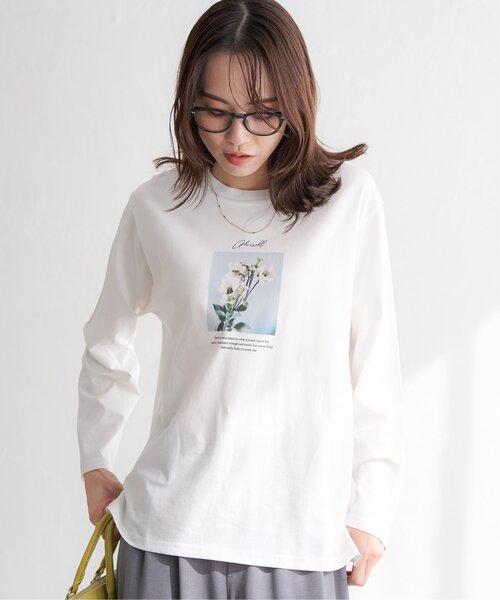 ikka（イッカ）の「ロゴフォトプリントロンT（Tシャツ/カットソー・レディース・オフホワイト/ホワイト/ブラック/チャコールグレー・M/L/S）」の18枚目の写真