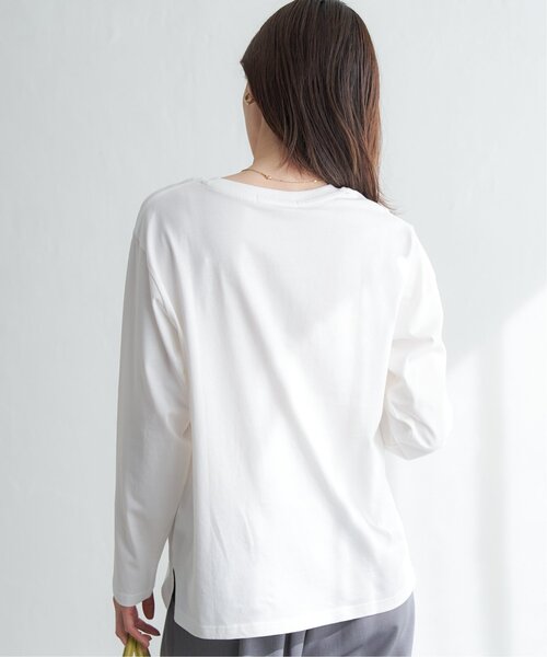 ikka（イッカ）の「ロゴフォトプリントロンT（Tシャツ/カットソー・レディース・オフホワイト/ホワイト/ブラック/チャコールグレー・M/L/S）」の7枚目の写真