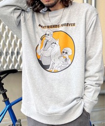 BEST FRIENDS FOREVERサークルプリント裏毛トレーナー