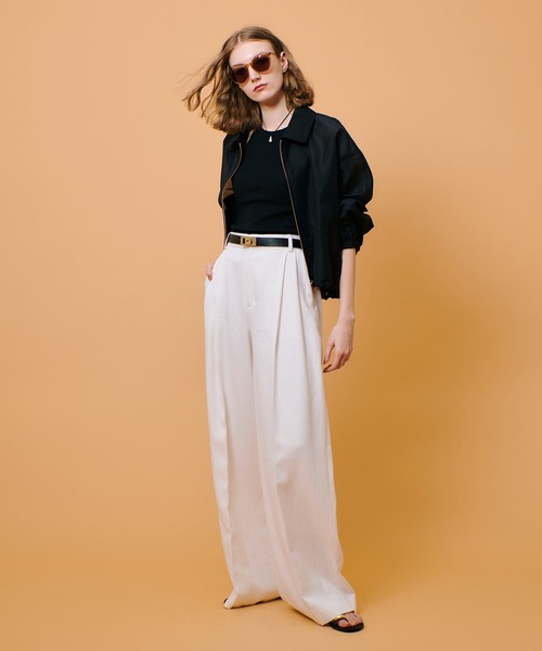 セール】オーガンジーステンカラーブルゾン（ブルゾン