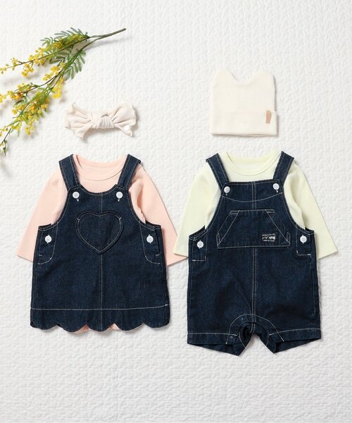 apres les cours（アプレレクール）の「ハートポケットベビージャンスカ（その他ベビーウェア・キッズ・アイボリー/インディゴブルー・70/80）」の10枚目の写真