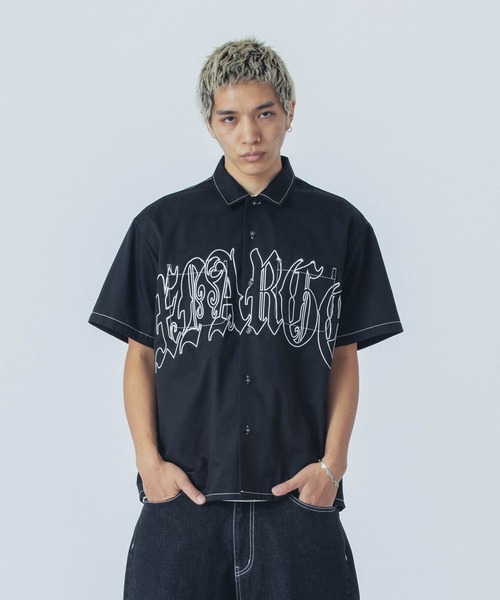 XLARGE オールドイングリッシュロゴ 半袖ワークシャツ デニムに セール】OLD ENGLISH S/S WORK SHIRT（シャツ/ブラウス